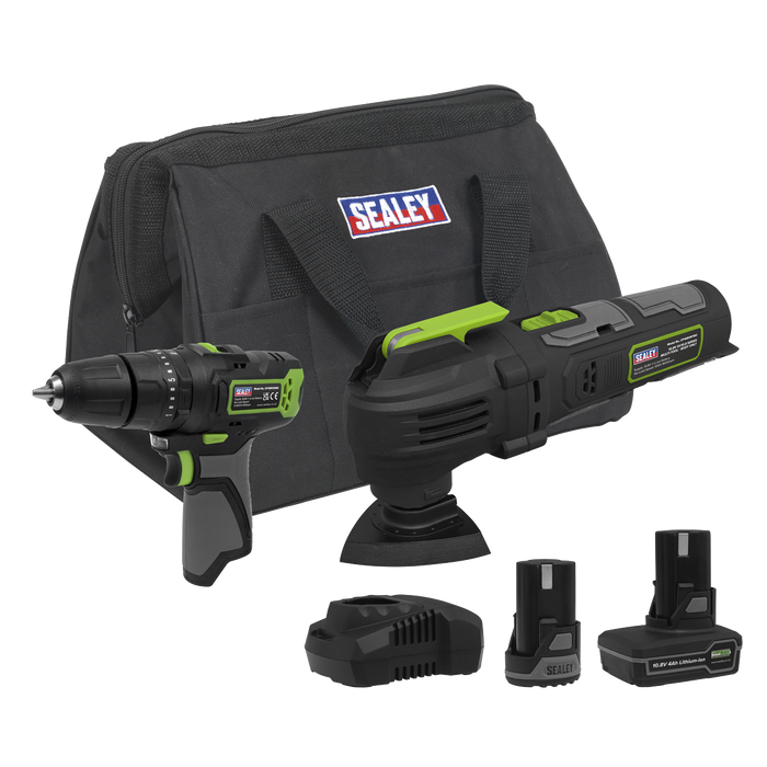2 x SV10.8 Series Cordless Power Tool Kit 10.8V - 2 Batteries & Euro Plug | CP108VCOMBO5EU
