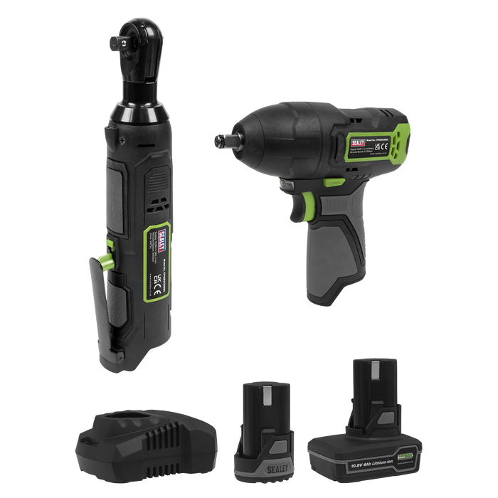 2 x SV10.8 Series Cordless Power Tool Kit 10.8V - 2 Batteries & Euro Plug | CP108VCOMBO6EU