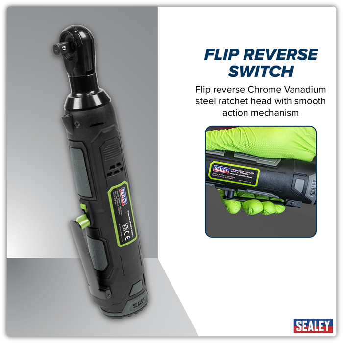 SV10.8 Series 3/8"Sq Drive Cordless Ratchet Wrench Kit 45Nm 10.8V 2Ah | CP108VCRW