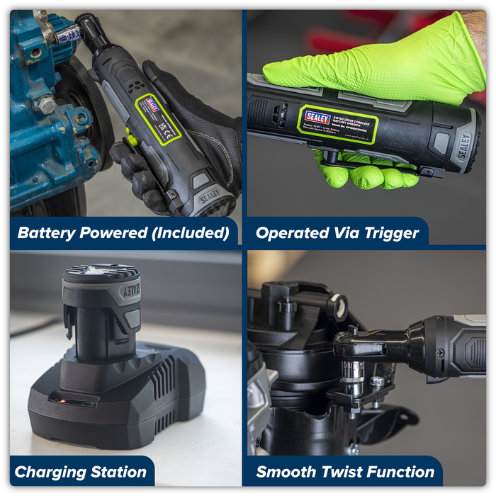 SV10.8 Series 3/8"Sq Drive Cordless Ratchet Wrench Kit 45Nm 10.8V 2Ah | CP108VCRW