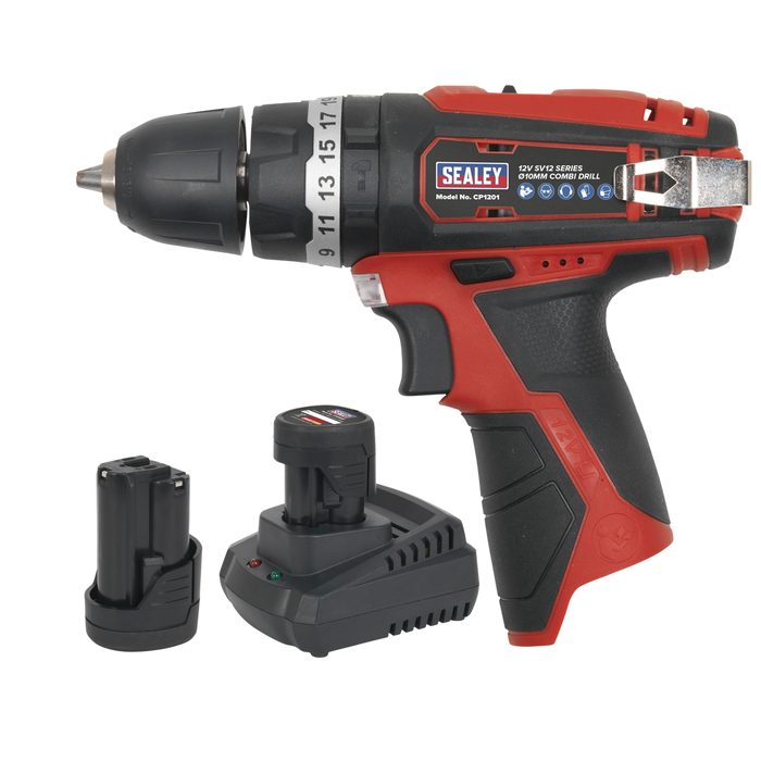 SV12 Series 10mm Cordless Combi Drill Kit 12V 2Ah - 2 Batteries | CP1201KIT
