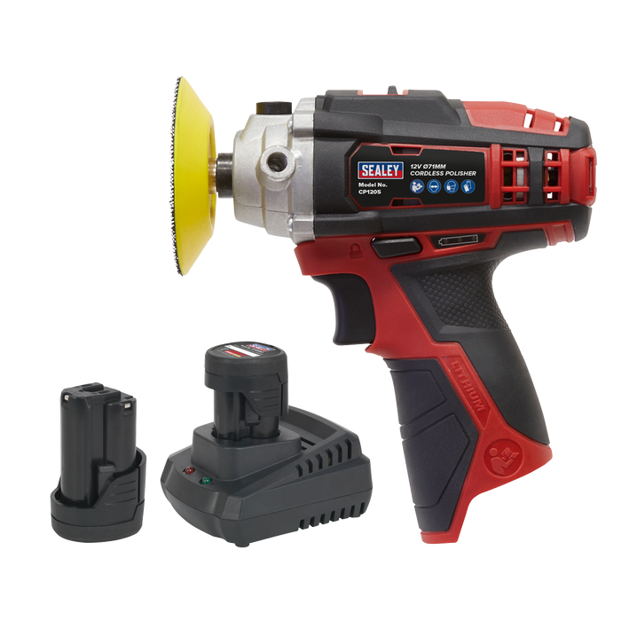 SV12 Series 71mm Cordless Polisher Kit 12V 2Ah - 2 Batteries | CP1205KIT