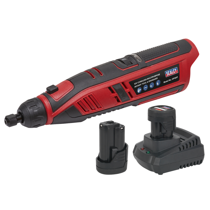 SV12 Series Cordless Multipurpose Rotary Tool & Engraver Kit 49pc 12V 2Ah - 2 Batteries | CP1207KIT