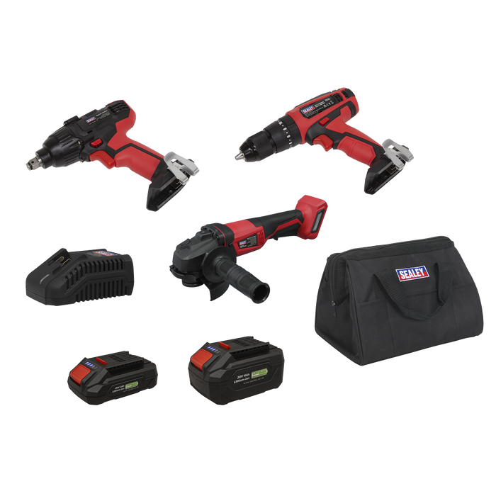 3 x SV20 Series Cordless Power Tool Kit 20V Euro Plug - 2 Batteries | CP20VCOMBO1EU