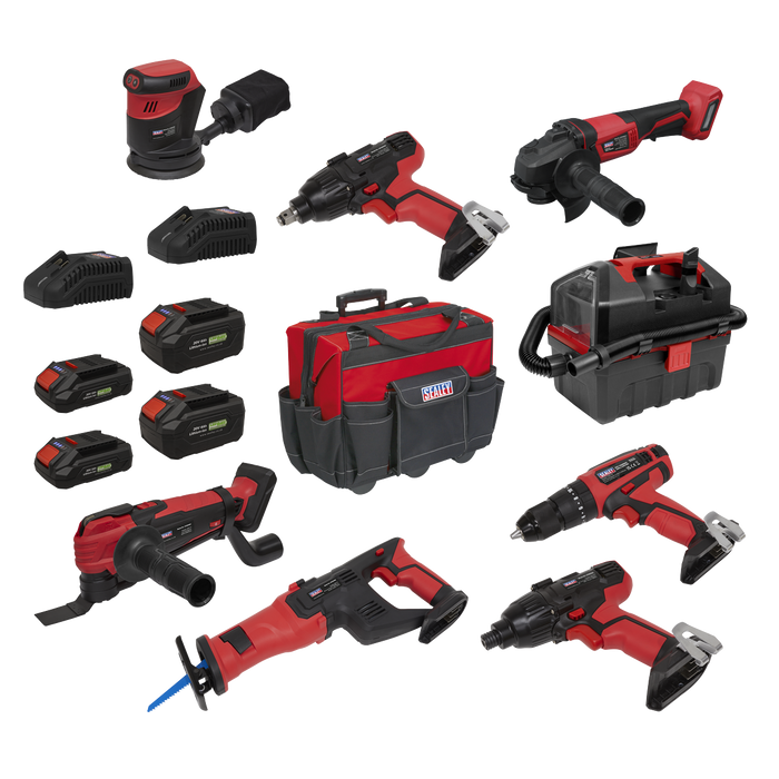 8 x SV20 Series Cordless Power Tool Kit 20V Euro Plug - 4 Batteries | CP20VCOMBO4EU