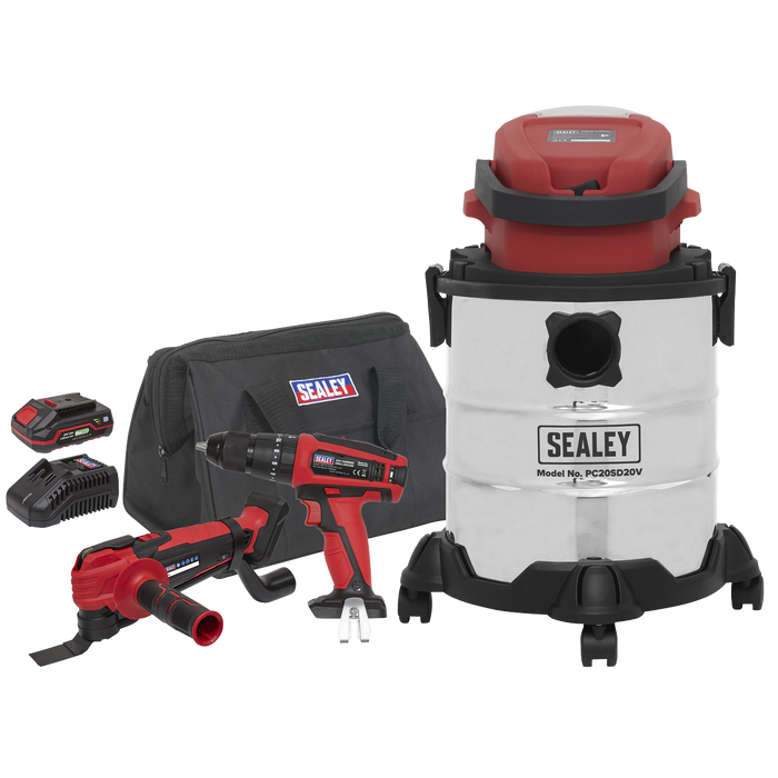 3 x SV20 Series Cordless Power Tool Vac Kit 20V - 2 Batteries | CP20VCOMBO5