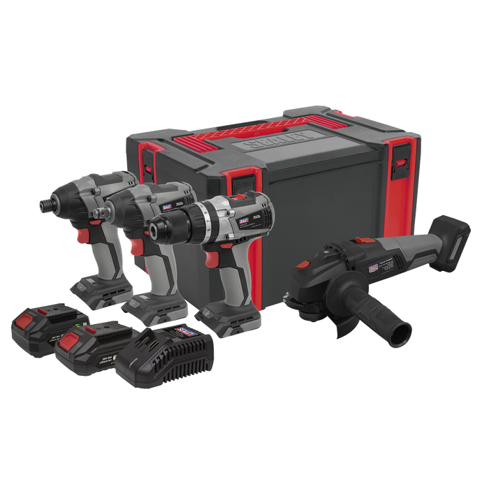 Premier 4 x SV20 Series Cordless Brushless Power Tool Kit 20V Euro Plug - 2 Batteries | CP20VCOMBOX1EU