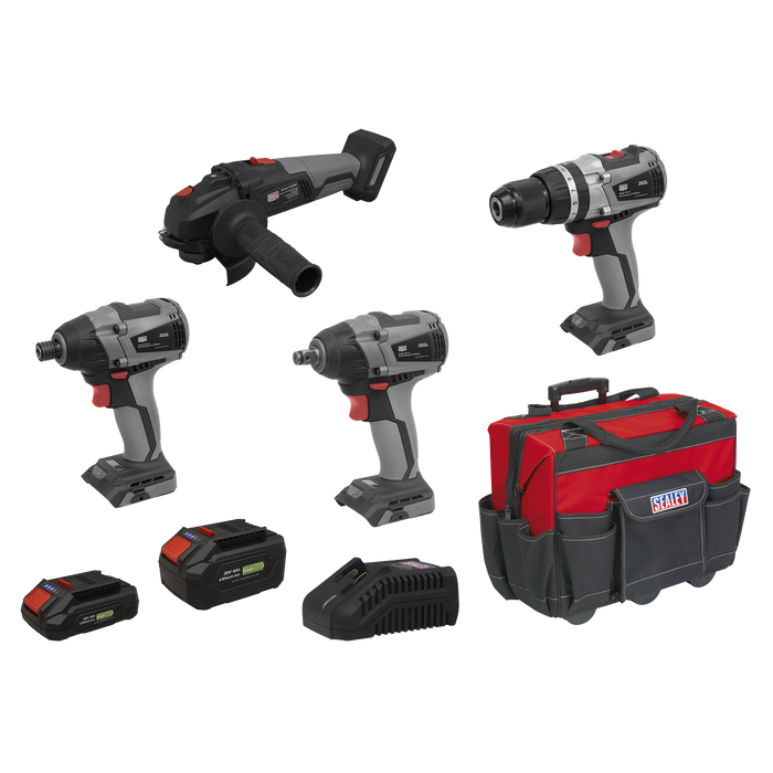 Premier 4 x SV20 Series Cordless Brushless Power Tool Kit 20V - 2 Batteries | CP20VCOMBOX1
