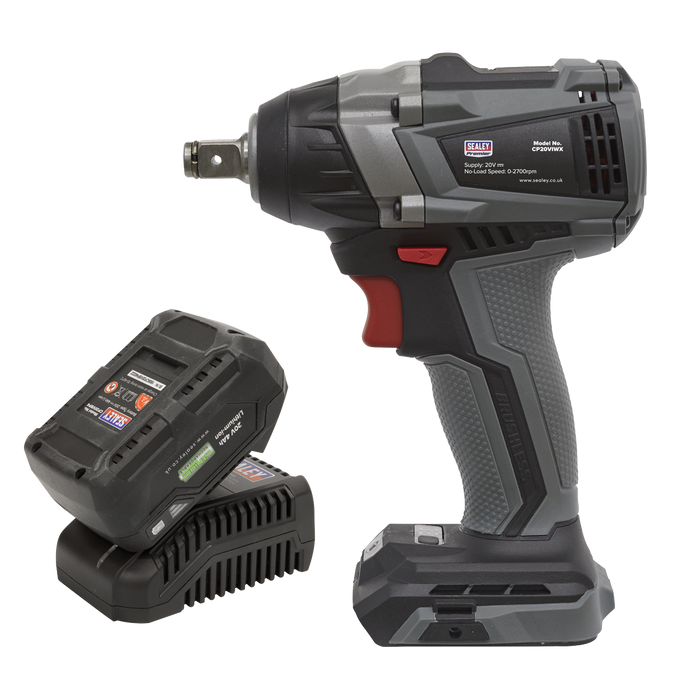 Premier SV20 Series 1/2"Sq Drive Brushless Cordless Impact Wrench Kit 20V 4Ah | CP20VIWXKIT1