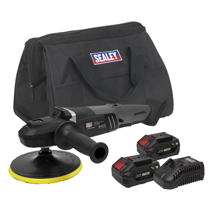 Premier SV20 Series 180mm Brushless Cordless Rotary Polisher 20V 4Ah - 2 Batteries | CP20VRPXKIT