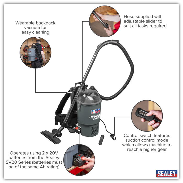 SV20 Series Backpack Vacuum Cleaner 40V - Body Only | CP40VBV