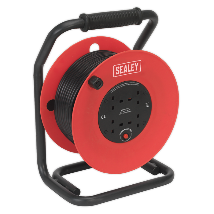 50m Heavy-Duty Cable Reel with Thermal Trip 4 x 230V | CR50/1.5