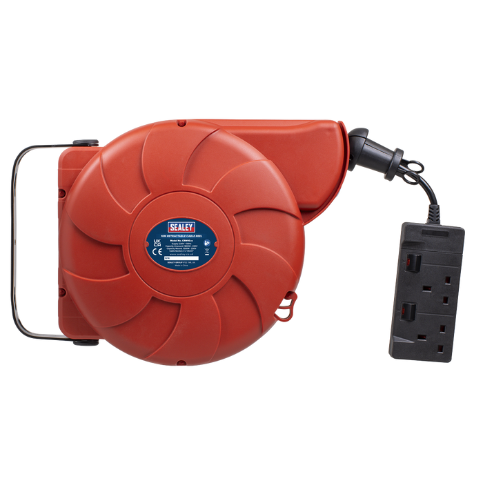 Cable Reel System Retractable 10m 2 x 230V Socket | CRM10