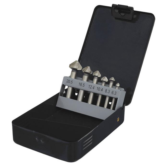 90° Countersink Bit Set 3 x V Flutes 6pc | CSSET6V