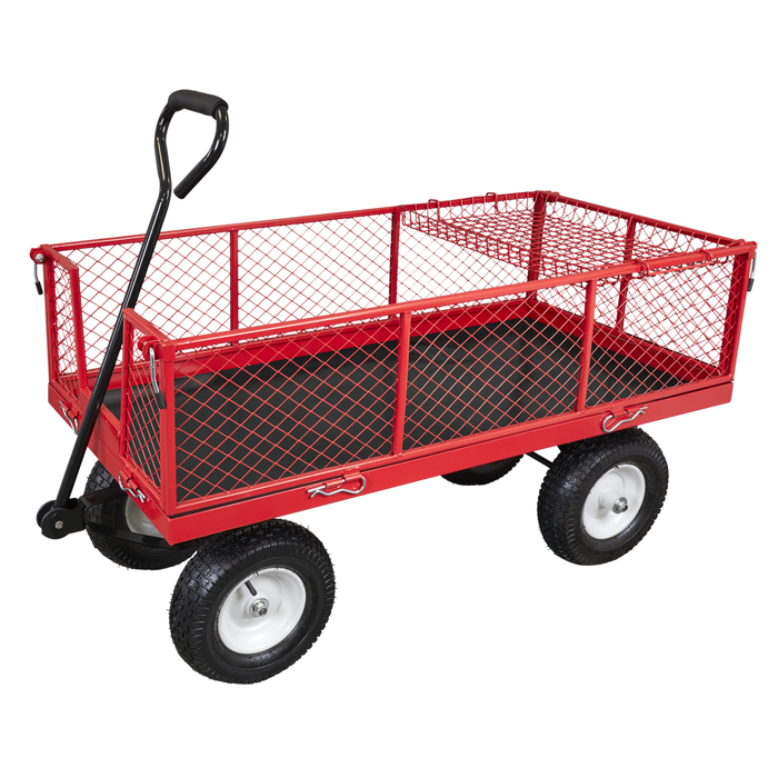 Platform Truck with Sides Pneumatic Tyres 350kg Capacity | CST806