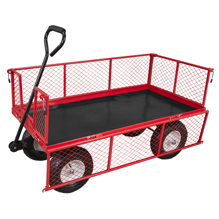 Platform Truck with Sides Pneumatic Tyres 350kg Capacity | CST806