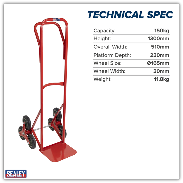 Stair Climbing Sack Truck with Solid Tyres 150kg Capacity | CST985