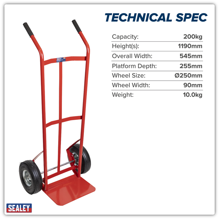 Sack Truck with Pneumatic Tyres 200kg Capacity | CST987