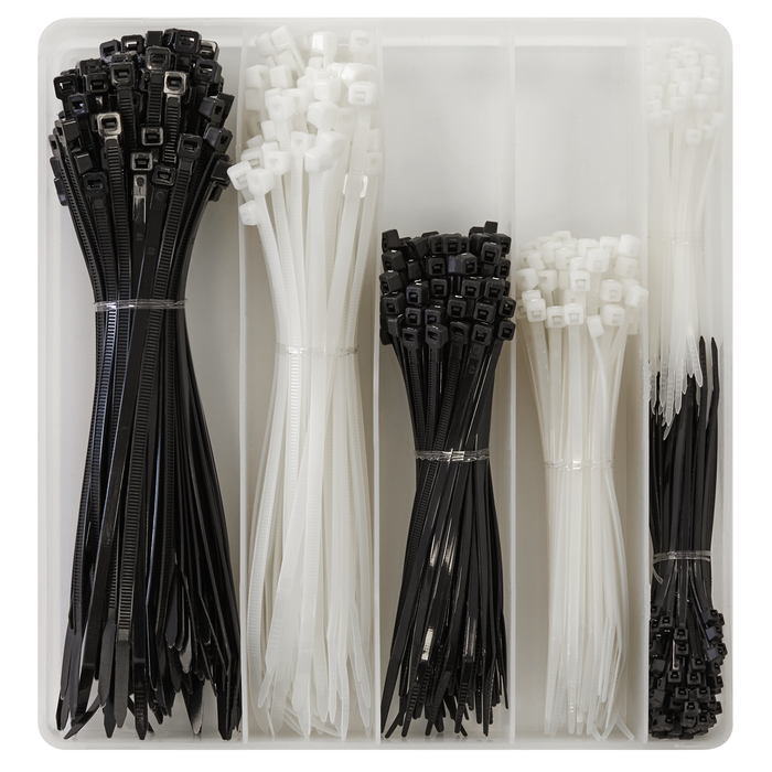 Cable Tie Assortment, Black/White - Pack of 600 | CT600BW