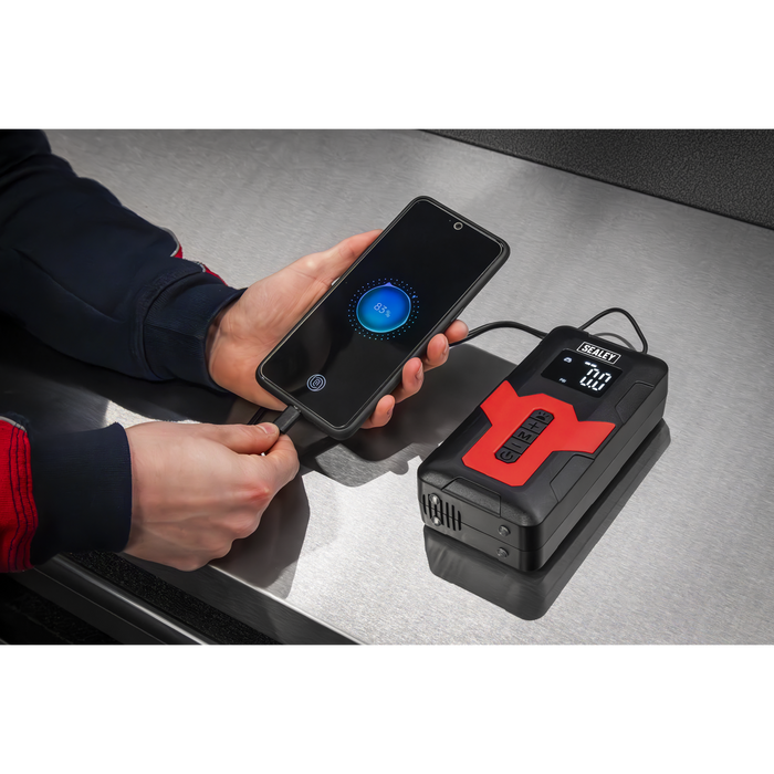 Rechargeable Tyre Inflator & Power Bank with Worklight 12V | CTI140