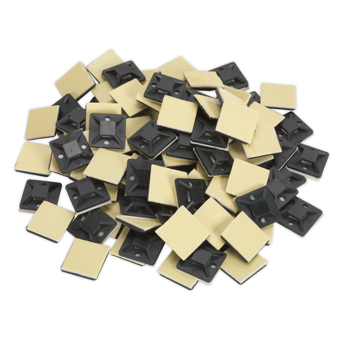 Self-Adhesive Cable Tie Mount 20 x 20mm, Black - Pack of 100 | CTM2020B
