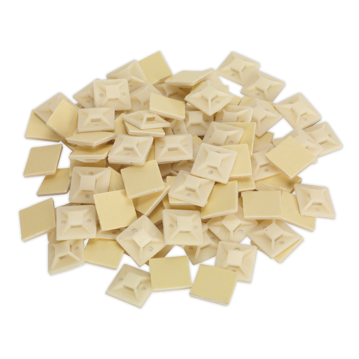 Self-Adhesive Cable Tie Mount 25 x 25mm, White - Pack of 100 | CTM2525W