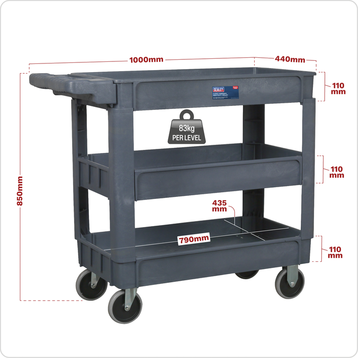 Composite Heavy-Duty Trolley 3-Level | CX203