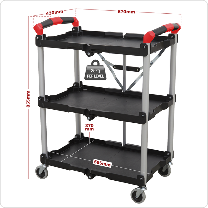 Folding Workshop Trolley 3-Level | CX314