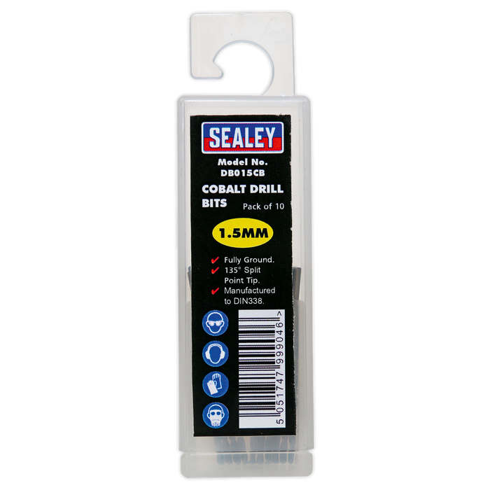 HSS Cobalt Fully Ground Drill Bit 1.5mm - Pack of 10 | DB015CB