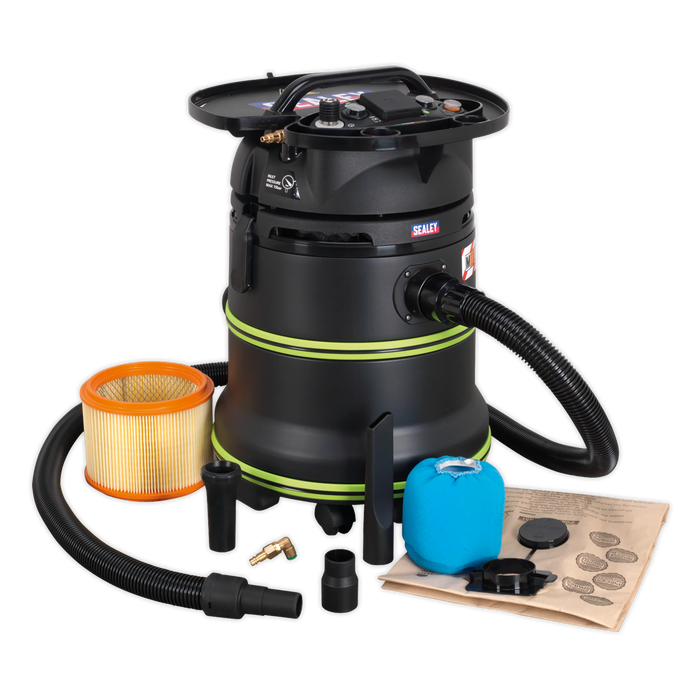 M Class Dust-Free Industrial Wet & Dry Vacuum Cleaner 35L with Autostart for Air/Electric Power Tools 1000W/230V | DFS35M