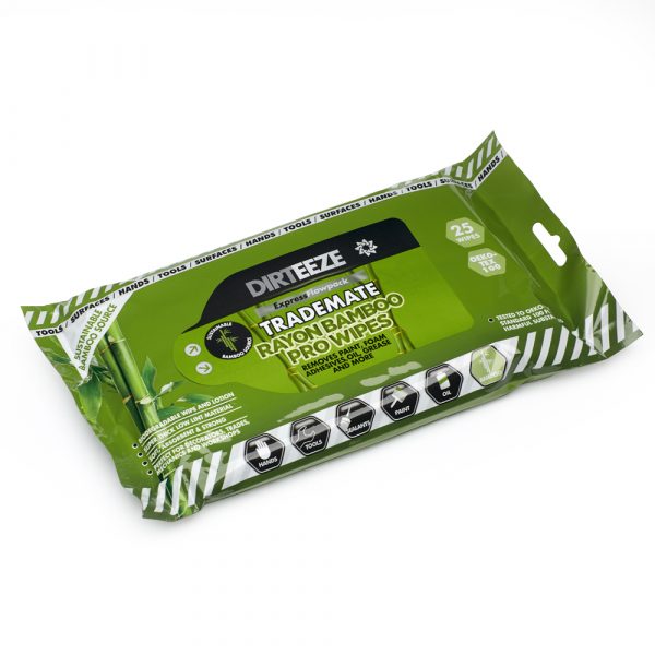 Dirteeze Trademate Bamboo Wet Wipes Flowpack, Pack of 25 Wipes | DGBF25