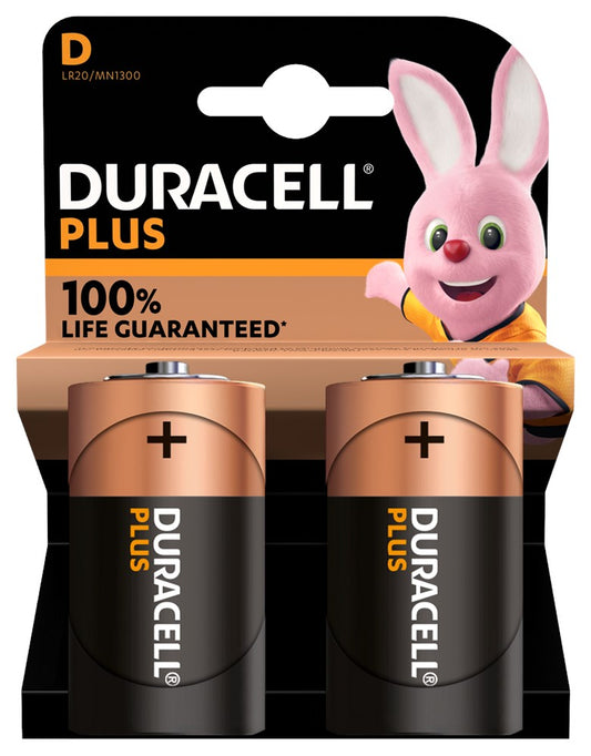 D Power Batteries (Pack of 2) | Duracell Plus