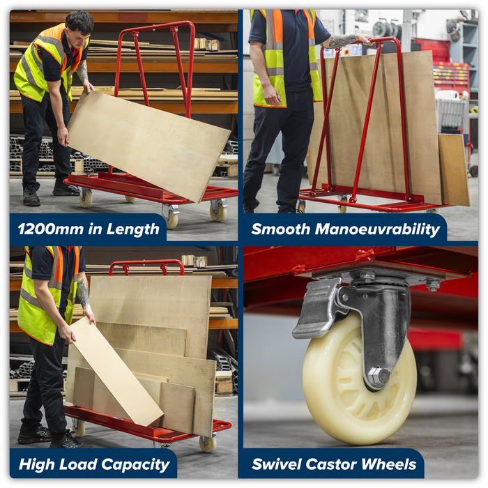 Plasterboard Trolley Large Sheet Handling 800kg Capacity | DWC01