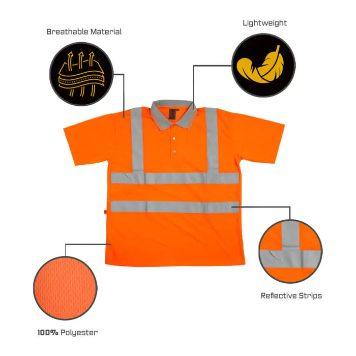 Warrior Orange Hi-Vis Short Sleeved Polo Shirt | HV32