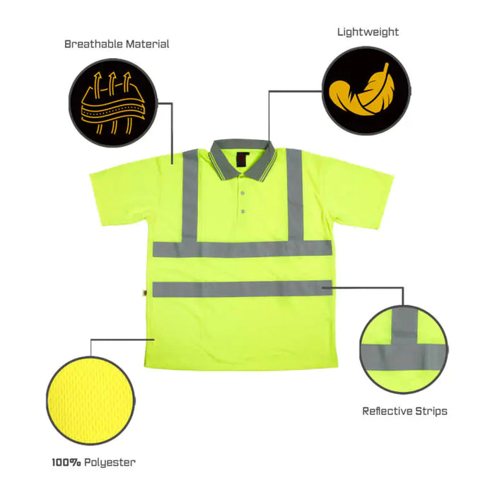 Warrior Yellow Hi-Vis Short Sleeved Polo Shirt | HV32