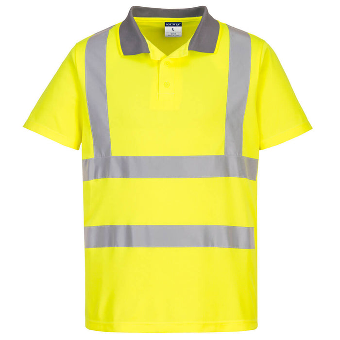 Portwest Eco Hi-Vis Polo Shirt Short Sleeved (Pack of 6) | EC10
