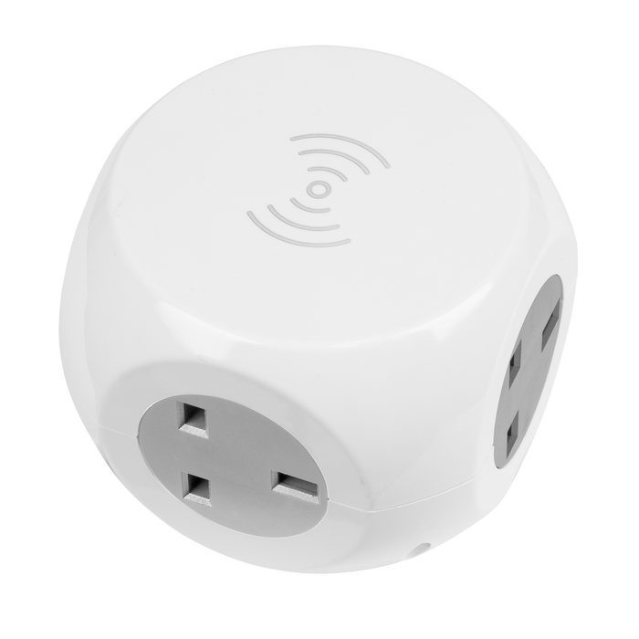 1.4m Extension Cable Cube & Wireless Charging Pad 3 x 230V & 3 x USB | EL144WC