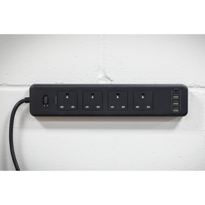 2.6m Extension Lead with USB Ports - Black | EL34USBB