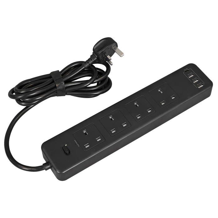 2.6m Extension Lead with USB Ports - Black | EL34USBB