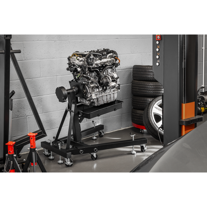 Viking Folding 360º Rotating Engine Stand with Geared Handle & Drain Pan | ES680DS