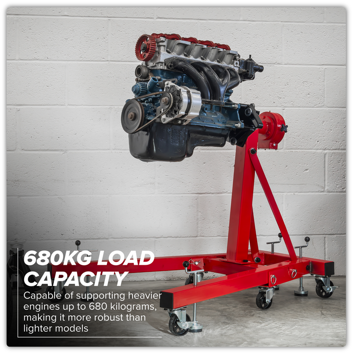 Folding 360º Rotating Engine Stand with Geared Handle Drive 680kg Capacity | ES680D