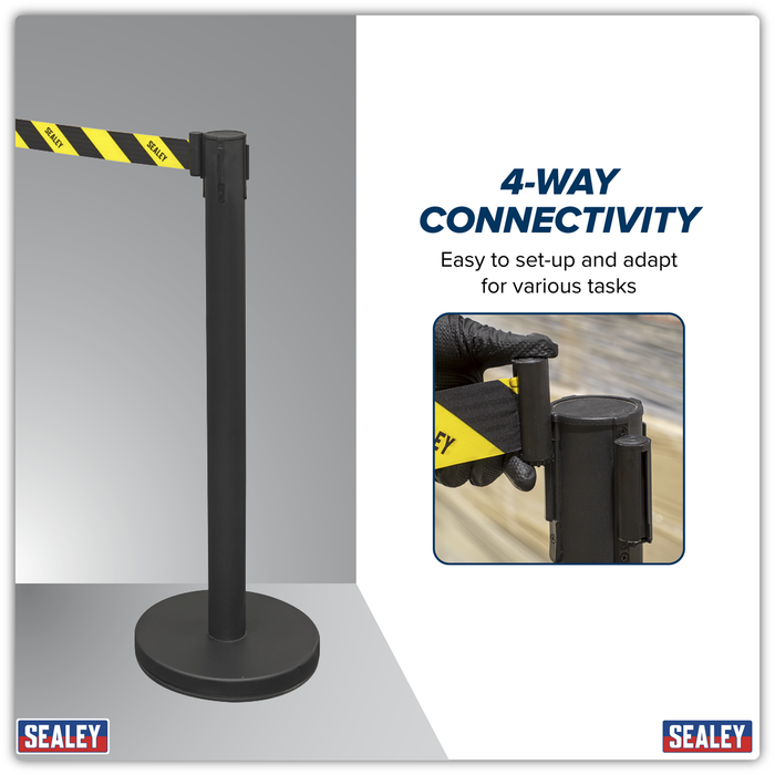 Retractable Safety Belt Barrier Post - Set of 2 | EV23