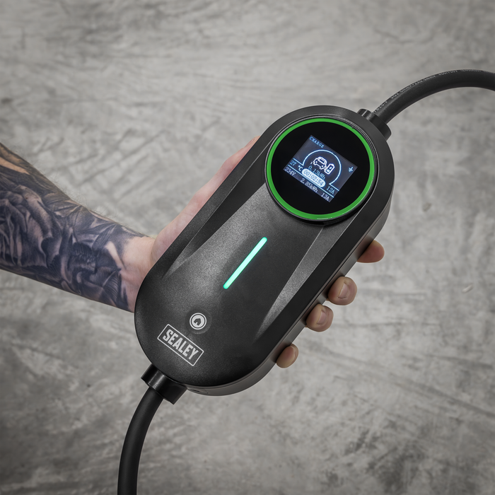 5m Adjustable (3.5kW) Type 2 to UK 3-Pin Plug Portable EV Charger | EVAC2