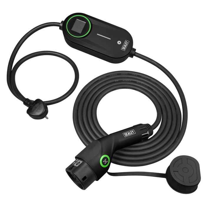 5m Adjustable (3.5kW) Type 2 to UK 3-Pin Plug Portable EV Charger | EVAC2