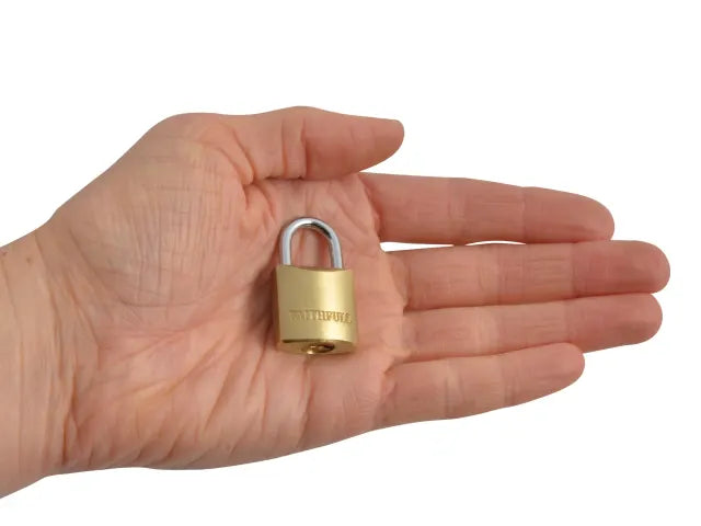 Faithfull Tools Brass Padlock 20mm With 3 Keys | FAIPLB20