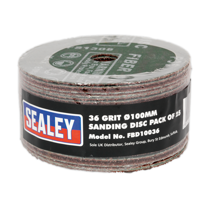 100mm Sanding Disc 36Grit - Pack of 25 | FBD10036