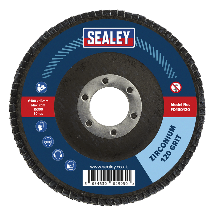100mm Zirconium Flap Disc 120Grit 16mm Bore | FD100120