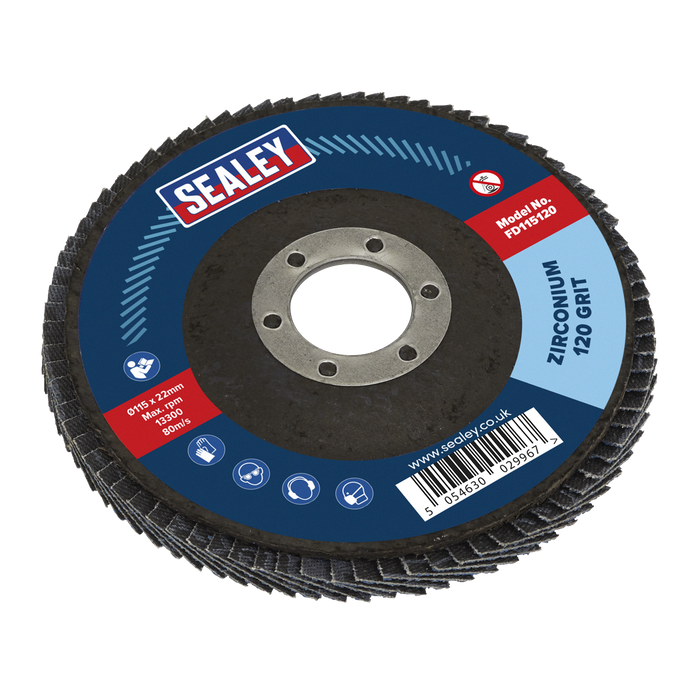 115mm Zirconium Flap Disc 120Grit 22mm Bore | FD115120