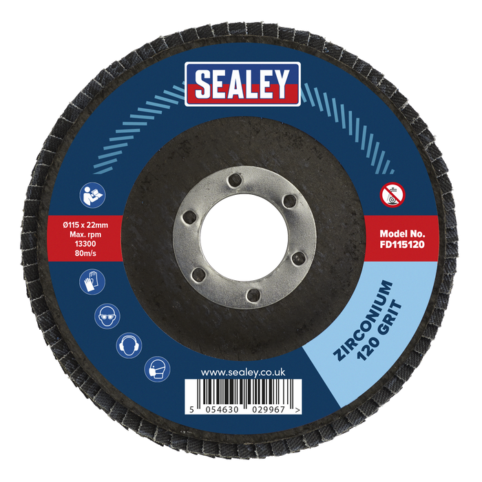 115mm Zirconium Flap Disc 120Grit 22mm Bore | FD115120