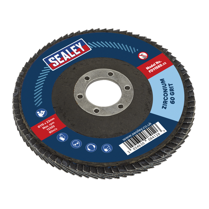 115mm Zirconium Flap Disc 60Grit 22mm Bore | FD11560